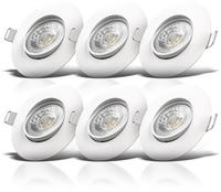 B.K.Licht LED Einbauleuchte "6er Set Einbaustrahler, Schwenkbare Spots, flache