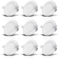 B.K.Licht LED Einbauleuchte "BK EL1274 9er Set Bad Einbauspots, IP44, flache
