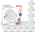 B.K.Licht LED Bad-Einbauleuchte Ø90mm 5W 480lm Warmweiß chrom-matt (5er Set)
