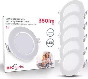 B.K.Licht LED Einbaustrahler mit integriertem Trafo 5er Set (BKL1545)