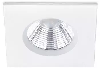 Trio Eckiger LED-Einbauspot Zagros IP65 in mattem Wei&szlig;