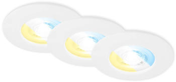Briloner LED-Einbauspot 7605 IP44 3er-Set CTS wei&szlig;