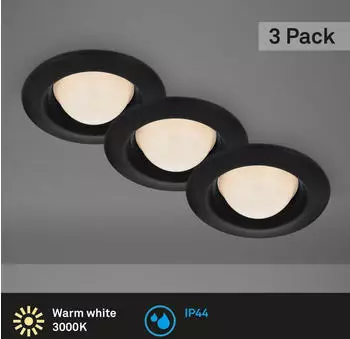 Briloner LED-Einbaustrahler Carro 3er-Set 3.000K schwarz