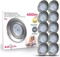 B.K.Licht LED Einbauleuchte "10er Set Einbaustrahler, Ultraflache Spots,...