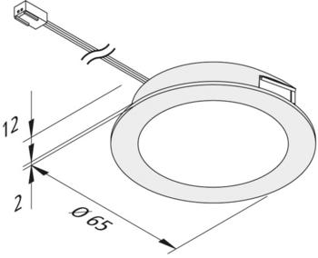 Hera LED-Möbeleinbauleuchte FAR 58 stahl 3W 4.000K G