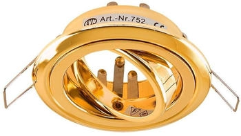 EVN Decken-Einbaustrahler für Niedervolt GU5.3 Leuchtmittel rund schwenkbar gold IP20 GX5.3 12V EinbauØ68