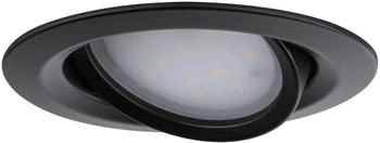 Paulmann 92459 LED Einbauleuchte Nova Plus Coin Einzelleuchte schwenkbar IP65 rund 93mm 30&deg; Coin 6W 470lm 230V dimmbar 2700K Schwarz matt