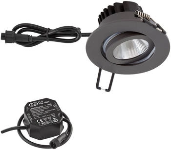 EVN P-LED Deckeneinbau rund schwenkbar anthrazit IP65 8.4W 3000K 1010lm 90Ra DIMM EinbauØ68 EVN P-LED Deckeneinbau rund schwenkbar anthrazit IP65 8.4W 3000K 1010lm 90Ra DIMM EinbauØ68