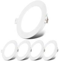 B.k.licht - Einbaustrahler 100mm 5er Set - 230v, 6w, 660lm, Led, Neutralwei&szlig;, Wei&szlig;