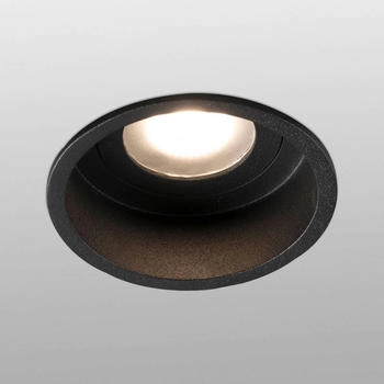 Faro Barcelona Einbauspot Hyde 1-flammig Rahmen rund IP44 schwarz