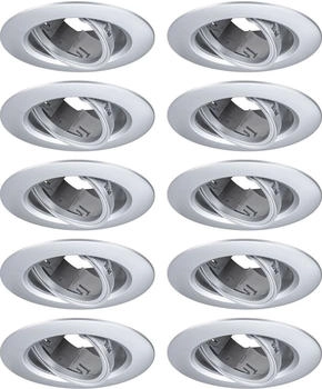 Paulmann 92116 Einbauleuchte 10er-Set schwenkbar rund 90mm 30&deg; GU10 max. 10x10W 230V Chrom matt