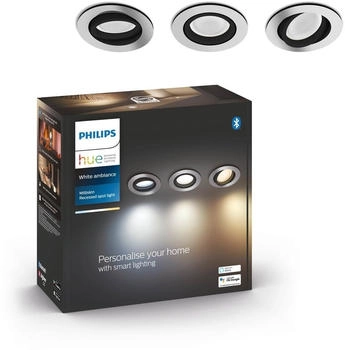 Philips Milliskin Hue recessed R. aluminium 3x5W