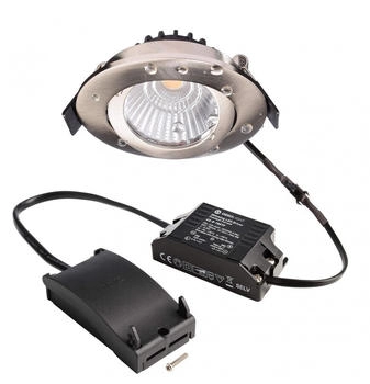 Deko-Light LED Deckeneinbauleuchte Dione IP44 8,5W 800lm dimmbar 3000K Nickel