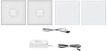 Paulmann 78401 2er-Set LumiTiles LED Fliesen Square 100x10mm 0,8W warmwei&szlig; Wei&szlig; Kunststoff/Aluminium