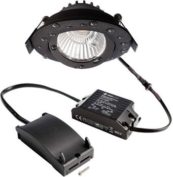 Deko-Light LED-Deckeneinbauleuchte Dione, IP44, schwarz, dim to warm