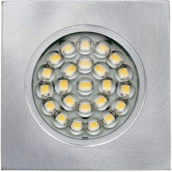 EVN LED Decken-Einbaustrahlerquad. silber IP20 12V/DC 2W 3000K warmweißes Licht EinbauØ55