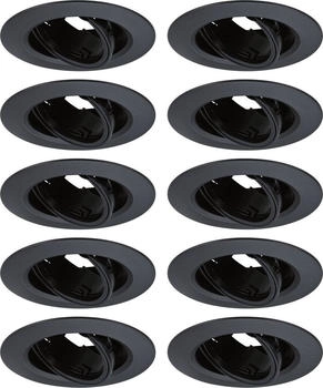 Paulmann 92117 Einbauleuchte rund 90mm 10er-Set Schwarz schwenkbar