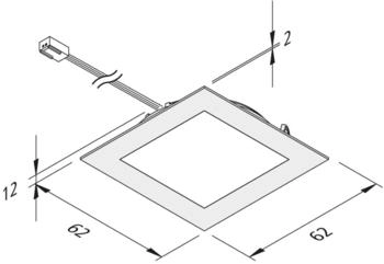 Hera LED-Möbeleinbaulampe FAQ 58 stahl 3x-Set 3W 4.000K G
