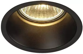 SLV HORN GU10 Downlight, rund, mattschwarz max. 50W