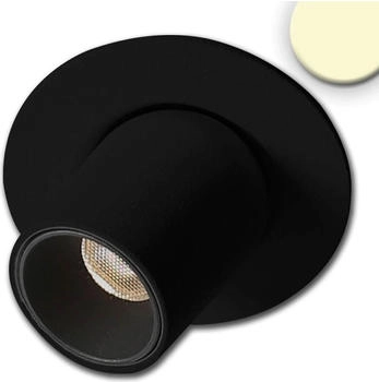 ISOLED LED Einbauleuchte Pipe MiniAMP schwarz, 3W, 24V DC, warmweiß, dimmbar (114477)