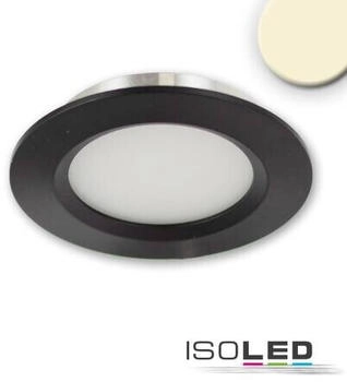 ISOLED Mini AMP LED Möbeleinbaustrahler rund schwarz, 3W, 120°, 12V DC, warmweiß 3000K, dimmbar (115725)