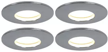 ETC Shop LED Einbaustrahler Deckenspot Warmwei&szlig;, Metall, rund, 4er Set
