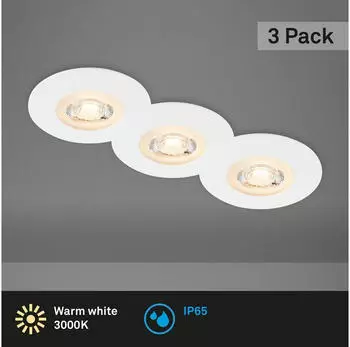 Briloner LED Einbaustrahler 3er Set ultraflach 5W IP65 Wei&szlig;-Matt (7044-036)