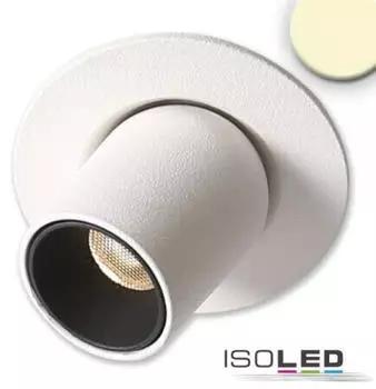 ISOLED Pipe MiniAMP LED Einbauleuchte 3W 24V DC 3000K dimmbar Wei&szlig; (114476)