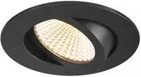 SLV 1007392 NEW TRIA 68, LED Deckeneinbauleuchte, 3000K, 60&deg; rund schwarz -...