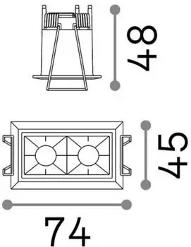 IDEAL LUX Lika Fi2 Trim LED Einbaustrahler 6W 3000K 29° eckig weiß (206196)