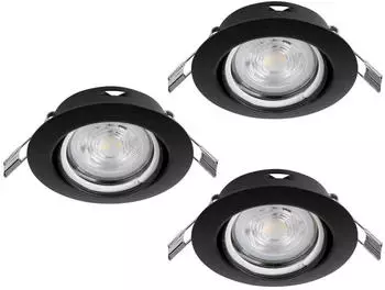 Eglo Favazzina LED-Einbaustrahler 3er-Set GU10 4W Schwarz (901755)