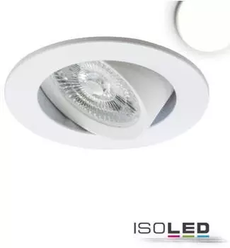 ISOLED Slim68 MiniAMP LED Einbauleuchte rund, wei&szlig;, 8W, 24V DC, neutralwei&szlig;, dimmbar (114888)