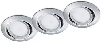 Trio Rila LED-Einbaustrahler 3er-Set, Metall, Chrom, schwenkbar, 5W (650310306)
