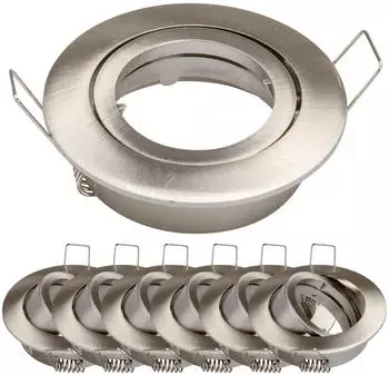 Mextronic Einbaurahmen GU10 Satin-Nickel Ø65mm IP20 6er-Set (EBRSETGU818-SN_6)