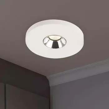 Globo Einbaustrahler LED Gips wei&szlig;, Chrom (55010-1E)