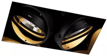QAZQA Oneon Trimless Einbaupunkt 2-flammig GU10 AR111 Schwarz (102813)