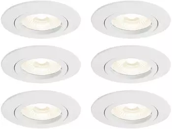 ETC Shop Einbaustrahler LED 3W 230lm warmwei&szlig; wei&szlig; 6er-Set (8,2x7,5cm)