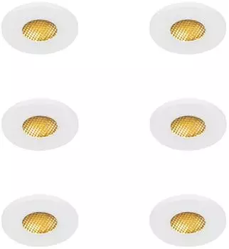 QAZQA Shed Honey 6er-Set Einbaustrahler weiß IP54, Aluminium, GU10 (109903)