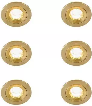 QAZQA Xena 6er-Set Einbaustrahler rund gold IP44 (109909)