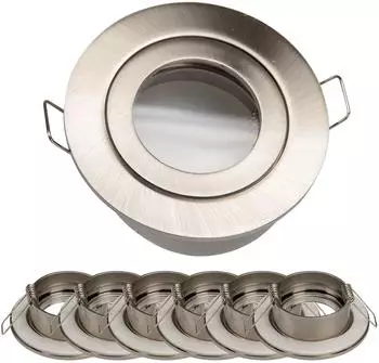 Mextronic Einbaurahmen 832-SN satin-nickel Ø60mm GU10/MR16 IP44, 6er-Pack (EBR832-SN_6)