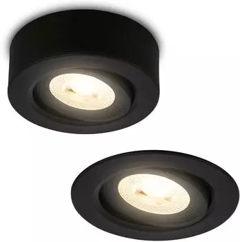 Briloner Desi 2-in-1 LED Einbaustrahler schwenkbar, dimmbar, schwarz (17419704-0)