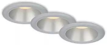 Briloner Einbauleuchten-Set 3er LED IP44 warmwei&szlig;, chrom matt-silber, 95x54mm (7041-034)