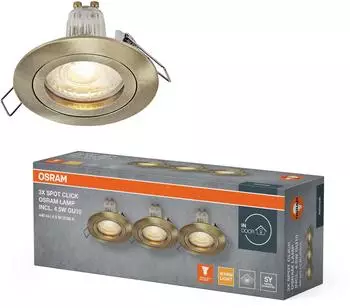 Osram Spot Set LED-Einbaustrahler GU10 4,5W 2700K Messing (4058075853331)