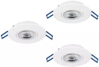 Eglo Zujar LED-Einbauleuchten 3er-Set, wei&szlig;, warmwei&szlig; 3000K, 3x3,4W (ZUJAR)