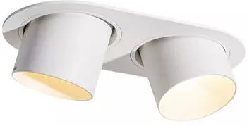 QAZQA Installa Einbauleuchte rund, weiß, 2-flammig, GU10, schwenkbar (108282)