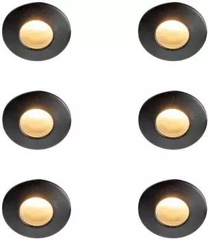 QAZQA Gap 6er-Set Einbauspots schwarz, Aluminium, IP44 (109835)