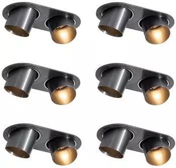 QAZQA Installa 6er-Set Einbaustrahler gunmetal GU10 (109582)