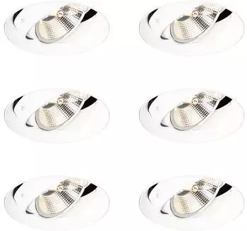 QAZQA Oneon Einbaustrahler GU10 AR111 rund trimless weiß, 6er-Set (109863)