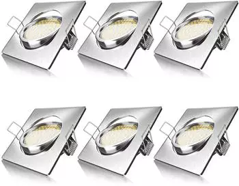 Brandson LED Einbaustrahler Edelstahl-Optik, 320lm, warmweiß, schwenkbar, 6er-Set
