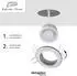 Oktaplex Sedan LED-Einbaustrahler 3er-Set 4,8W 3000K gebürsteter Edelstahl (3x17103.3K)